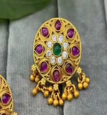 <b>Beautiful</b> Stylish Kundan <b>Earrings</b> Best Quality Gold Plated <b>Earrings</b> For Women Modern Wear Wedding Wear Women And Girls - Product Image 2