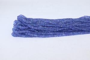 AAA Natural <b>Tanzanite</b> Faceted Rondelle Beads 3-4mm 16 Inches Royal Blue for Jewellery Making Indian Gem Store Customizable - Product Image 3