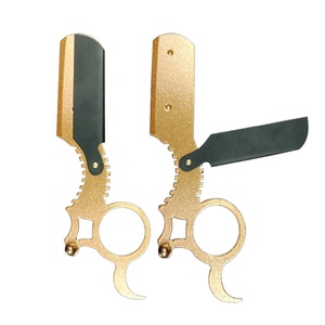 Maquinilla de afeitar de borde recto de un solo dedo con logotipo personalizado 2022, recortadora de pelo profesional de acero inoxidable para hombres para un afeitado limpio - Product Image 4