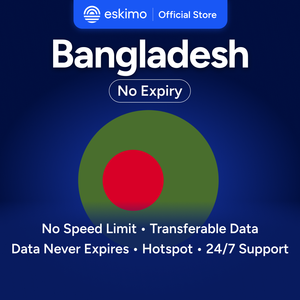 eSIM เอสกิโม บังกลาเทศ 3GB ไม่มีวันหมดอายุ ข้อมูลสำหรับการเดินทาง ความเร็วสูง 5G/4G ไม่ต้องใช้ซิมการ์ดแบบกายภาพ S-BANG-03 สมาร์ทโฟนดิจิทัล - Product Image 1