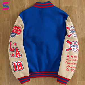 Best Supplier Newest Design Make Your Own Fully Customized Made Letter Graphic Winter Wear Men College Baseball Jackets - Product Image 2
