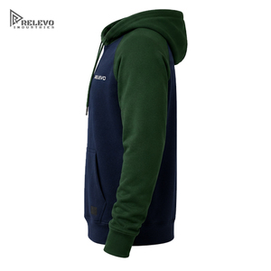Sweat à capuche homme bicolore avec logo personnalisé, sweat à capuche lourd en molleton avec design personnalisé, manches contrastées, pull à capuche lourd - Product Image 3