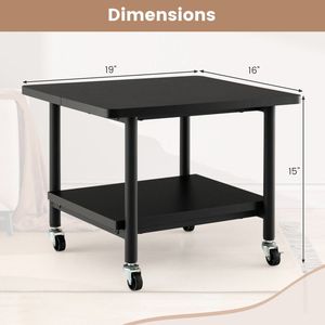4-Wheel Under Desk <b>Printer</b> <b>Stand</b> with Locking Mechanism Practical Shelving Units - Product Image 4