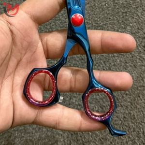 Ciseaux de coiffure professionnels en acier inoxydable bleus à lame droite, ciseaux de barbier de 6,5 pouces à manche long pour salon - Product Image 4