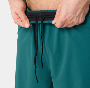 Pantalones cortos deportivos para correr para hombre, color verde azulado, con cintura elástica, bolsillos con cremallera, tela transpirable de secado rápido, ropa deportiva para entrenamiento en el gimnasio - Product Image 5