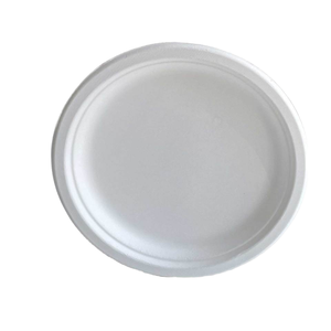 Assiettes jetables rondes 7x7 en pulpe de canne à sucre pour grands buffets de mariage en extérieur et services de traiteur - Product Image 2