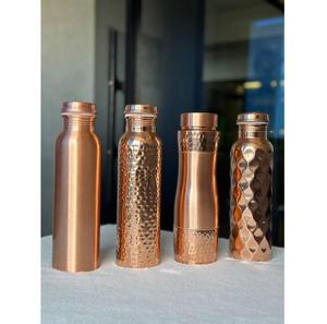Handmade Eco-Friendly Durable Pure <b>Copper</b> Embossed Water Bottle Lid Portable Custom Logo GUNVANTI Brand Rajasthan Origin - Product Image 2
