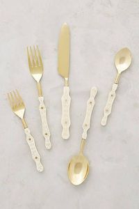 Golden Bamboo Flatware Set High Mirror Polish Dishwasher <b>Safe</b> Wedding Tableware Fork Spoon <b>Knife</b> Elegant Design Wholesale Price - Product Image 4