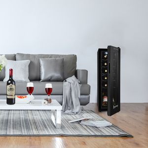 Frigorifero Cantinetta Elettronico JC 34 115V 85W 34L (1.2cu.ft) per 12 Bottiglie con Porta in Vetro Trasparente Nero, Mini Installazione per Hotel - Product Image 4