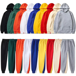 Conjunto Deportivo para Mujer Talla Grande, Sudadera con Capucha y Pantalones Deportivos, Color Sólido, Corte Regular Informal, Ropa Deportiva de Felpa para Otoño - Product Image 1