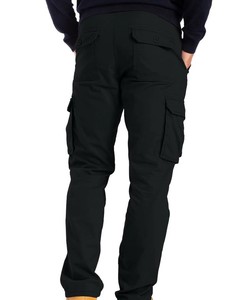 Men's Plain <b>Working</b> Multi-Pocket Strong Canvas <b>Cargo</b> Trousers with Drawstring Closure Elastic Waist Lightweight Design - Product Image 2
