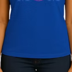 เสื้อยืดโลโก้ MOM สีฟ้าสำหรับผู้หญิง ลำลอง สวมใส่ได้ทุกวัน สตรีทแวร์ สวมใส่สบาย แฟชั่นเสื้อผ้าแนวไลฟ์สไตล์ - Product Image 5