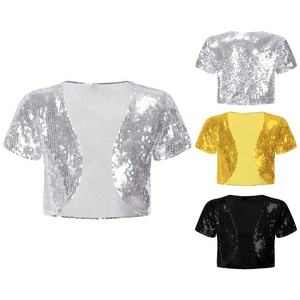 6-14 niños niñas Bolero manga corta cárdigan Crop prendas de vestir exteriores vestido de fiesta para fiesta Navidad boda cumpleaños actuación <span class=keywords><strong>baile</strong></span> - Product Image 1