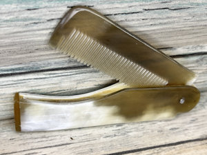 Peine Rectangular de Cuerno de Búfalo Pulido, Material Orgánico Heritage, Mini Peine Llavero de Dientes Anchos y Suaves para Barba y Cuidado Personal - Product Image 5