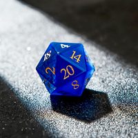 Dés à 20 faces en cristal œil de chat bleu, 25 mm, 1 pièce, pour D&D, Dungeons and Dragons, jeux de rôle, jeux de table