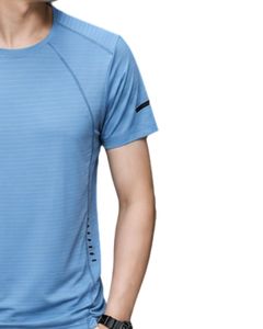 T-shirt de course pour homme bleu ciel, séchage rapide, respirant, léger, pour la gym, l'entraînement sportif, le fitness et les activités sportives - Product Image 4