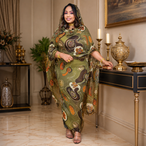 Toub Soudanais Africain Élégant 100% Coton Voile Imprimé Numérique |   Tissu pour robe traditionnelle, largeur 44 pouces, qualité supérieure vibrante - Product Image 4