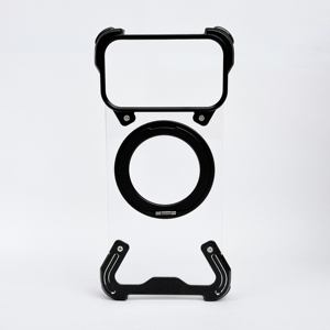 Funda Magnética Transparente con Anillo para iPhone, Marco de Aluminio Anti-Caídas - Product Image 4