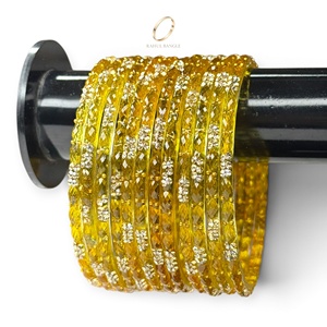 Brazaletes de Cristal Dorado con Diseño de Gota de Lluvia de Cachemira, de Primera Calidad y Alta Venta, para Mujeres, Joyería Étnica India para Bodas, Venta al Por Mayor - Product Image 1