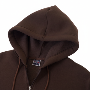 Sudadera con capucha pesada personalizada con cremallera completa, de forro polar, oversize, lisa, unisex, de algodón, al por mayor - Product Image 3