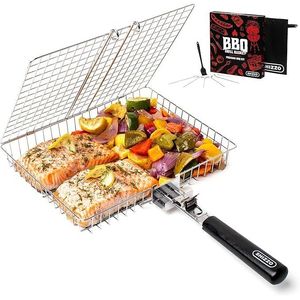 Set di Griglie Pieghevoli Portatili in Acciaio Inox per Campeggio e Barbecue, per Grigliare Pesce, Gamberetti e Verdure - Product Image 2