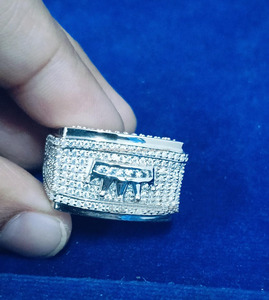 Bague de fiançailles pour homme, anneaux en grappe, alliance, en argent sterling 925 plaqué rhodium, style hip-hop, sertie de pierres, cadeau pour occasions festives - Product Image 4