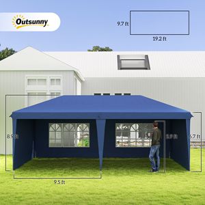 "Wedding Party <b>Tent</b> 10x20 ft Blue 4-Sided Carry Bag Outdoor <b>Canopy</b>" - Product Image 3