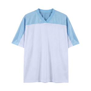 เสื้อยืดคอกว้างแขนสั้นผู้ชาย สีกรมท่า ผ้าถักโพลีเอสเตอร์ ระบายอากาศได้ดี เป็นมิตรกับสิ่งแวดล้อม แห้งเร็ว น้ำหนัก 220 กรัม สไตล์ลำลอง ทรงโอเวอร์ไซส์ ผ้าตาข่าย - Product Image 3