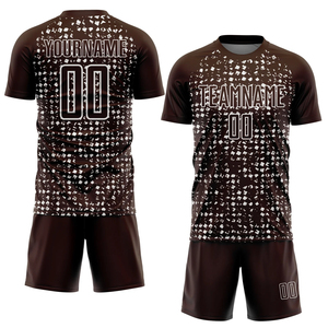 Conjunto de Camiseta de Fútbol Sublimada Personalizada, Diseño Geométrico Negro y Rosa, Absorbe la Humedad, Manga Corta, Unisex, Ropa Deportiva para Adultos - Product Image 1