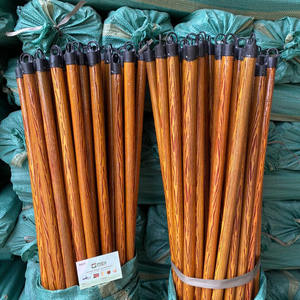 Mango de madera ecológico de 120 cm para fregona y escoba con cabezal de PVC y recogedor para limpieza del hogar - Product Image 1