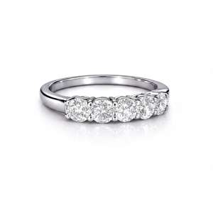 Anillo de compromiso con cinco diamantes redondos cultivados en laboratorio en oro macizo de 10k, 14k, 18k, 0.99ct para mujer, joyería fina, certificado IGI - Product Image 2