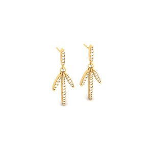 Impresionantes Pendientes de Plata Pura 925 con Baño de Oro y Gemas Facetadas en Prisma, Accesorios Femeninos de Moda, Concepto Majestic Token, para Salidas Festivas - Product Image 6