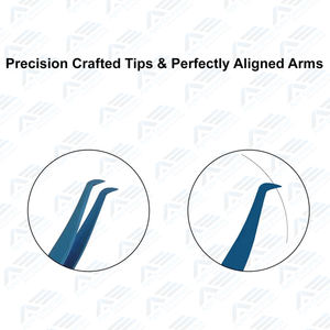 Pinzas para pestañas Pinzas de punta de fibra de etiqueta privada Extensión de pestañas de color de 90 grados Instrumentos de cuidado de belleza Herramientas de belleza - Product Image 6