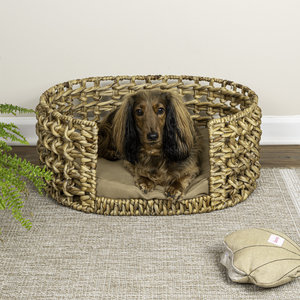 Eco Friendly Water Hyacinth Pet <b>Bed</b> Wholesale Woven Round Cat <b>Dog</b> Nest Basket Furniture Cheap Price Bulk Supplier Direct Sale - Product Image 3