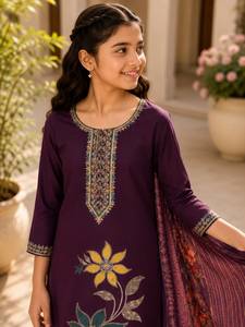 <b>Indian</b> Supplier <b>Girls</b> Kurta Palazzo <b>Pant</b> Set Beautiful Ethnic Wear Dress For Festival Wedding Party And Family Events For Sale - Product Image 2