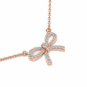 Collar con Colgante de Diamante Cultivado en Laboratorio con Lazo de Lujo para Mujer, Oro de 10K, 14K, 18K, Plata 925, 935, Joyería Fina - Product Image 4