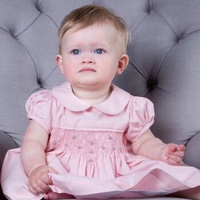 Vêtements d'été en coton smocké pour fille, tenue décontractée, pour femme, Mini Frock, rose, avec jolie broderie de bourgeon de rose