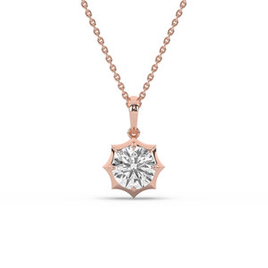 2.00 CARAT Lab Grown Round Brilliant Cut 14K <b>Solid</b> <b>Gold</b> Women's <b>Pendant</b>/Charms - Product Image 1
