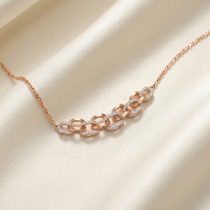 สร้อยคอเพชรเลี้ยงในห้องปฏิบัติการสำหรับผู้หญิง ทอง 10k 14k ดีไซน์เรียบหรู โซ่แบบมินิมอล พร้อมจี้ - Product Image 5