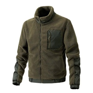 Chaquetas de Forro Polar Duraderas al por Mayor con Logotipo Personalizado para Hombre y Mujer, Parches Reforzados de Nailon en los Codos, Chaquetas de Forro Polar Cálidas con Cuello Alto - Product Image 3