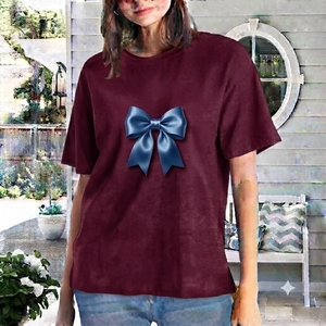 High Quality Cotton men ,Women's Custom Yellow Bow Print Pattern T-Shirt Trendy Fashion Top Street Style T-Shirt <b>logo</b> Quick men - Product Image 5