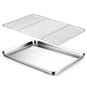 12 Pcs Baking Sheet with <b>Rack</b> Set 6 Pans 6 <b>Racks</b> 16/12.6/10.6 Inch Stainless Steel Cookie Sheet with Wire <b>Cooling</b> <b>Rack</b> Non S - Product Image 4