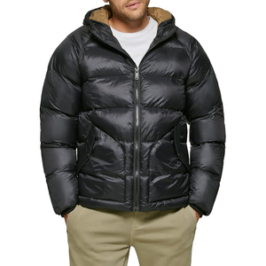 Womens Hooded Quilted Winter Coat With Front Zipper And Puffer Design Details - Product Image 1