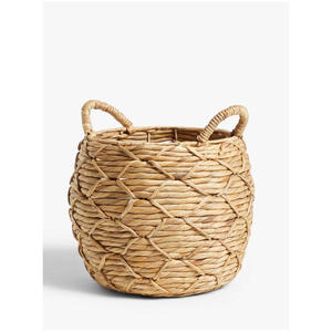 Grand panier de rangement rond décoratif en rotin naturel, écologique, fait main, tissé, avec poignée, pour le rangement des aliments dans le salon - Product Image 1