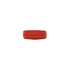 Handcrafted 6.05 Carat Oval Cabochon Synthetic Red Coral Loose Gemstone for Fine Jewelry - Product Image 3