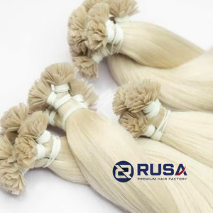 Extensiones de Cabello Humano Remy Vietnamita con Punta Plana Decolorada, Liso Rubio, Doble Trama a Máquina, Puntas Completas para Alargamiento en Salón - Product Image 6