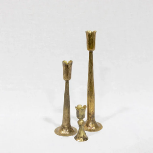 Élégant porte-bougie en laiton pour mariage, anniversaire, table à manger, table basse, salon, décoration intérieure - Product Image 4