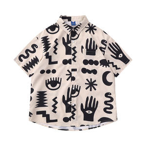 All Printing Men's <b>Button</b>-<b>Up</b> Summer <b>Short</b> <b>Sleeve</b> Casual Shirt Spandex/Polyester Eco-Friendly & Breathable - Product Image 1