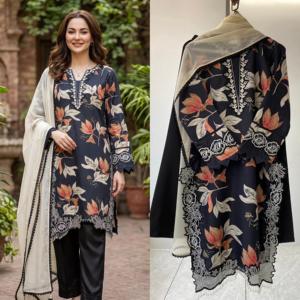 เครื่องประดับแฟชั่น ชุดส่าหรีอินเดีย ปากีสถาน งานปักดีไซเนอร์ ผ้าฝ้าย ผ้าไหม ชุดสำหรับงานเทศกาล งานปาร์ตี้ ชุดส่าหรีผู้หญิง ดีไซน์ล่าสุดสำหรับเด็กผู้หญิง - Product Image 3