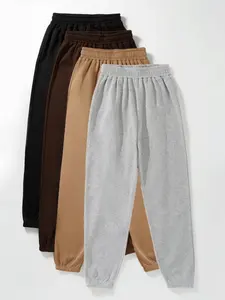 Pantalon de jogging pour femme en coton respirant, taille élastique mi-haute, couleur unie, personnalisable avec logo, haute qualité - Product Image 6